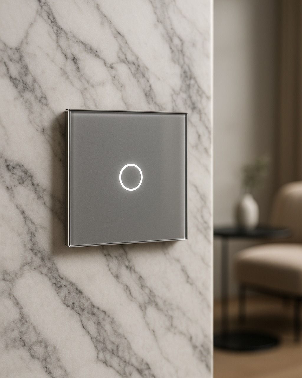 Glass finish touch switch