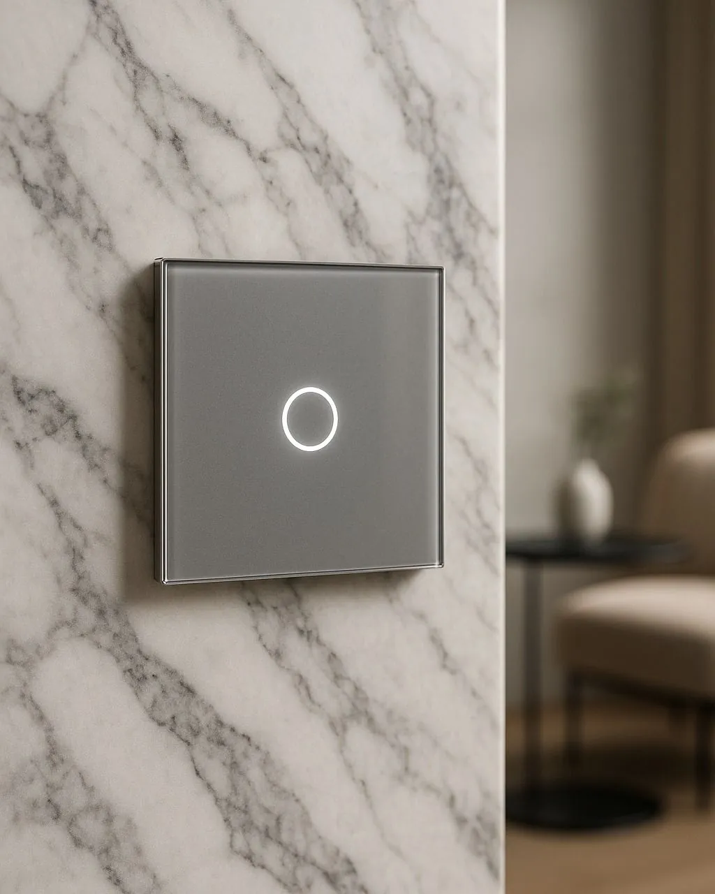 Glass finish touch switch